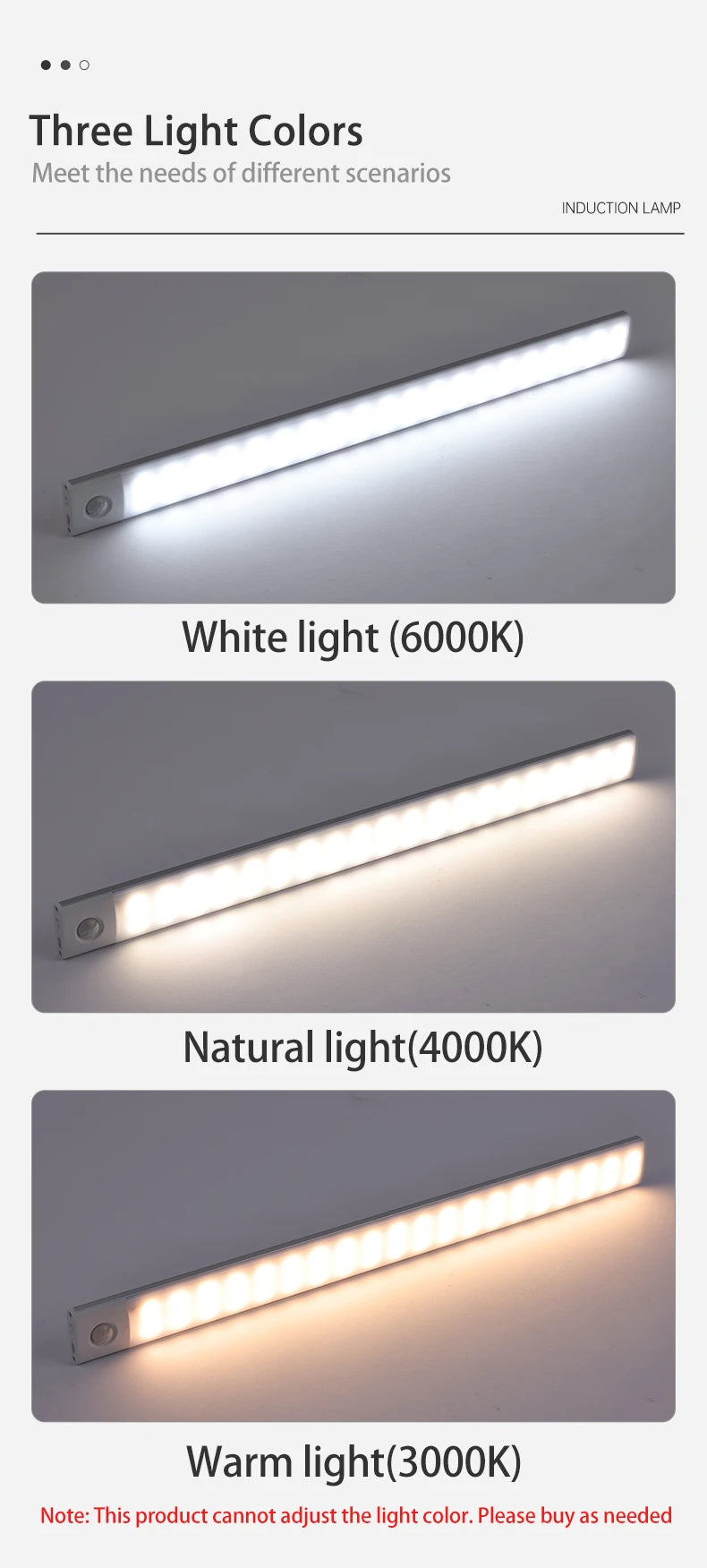 LED Bar Light with Motion Sensor — USB Rechargeable