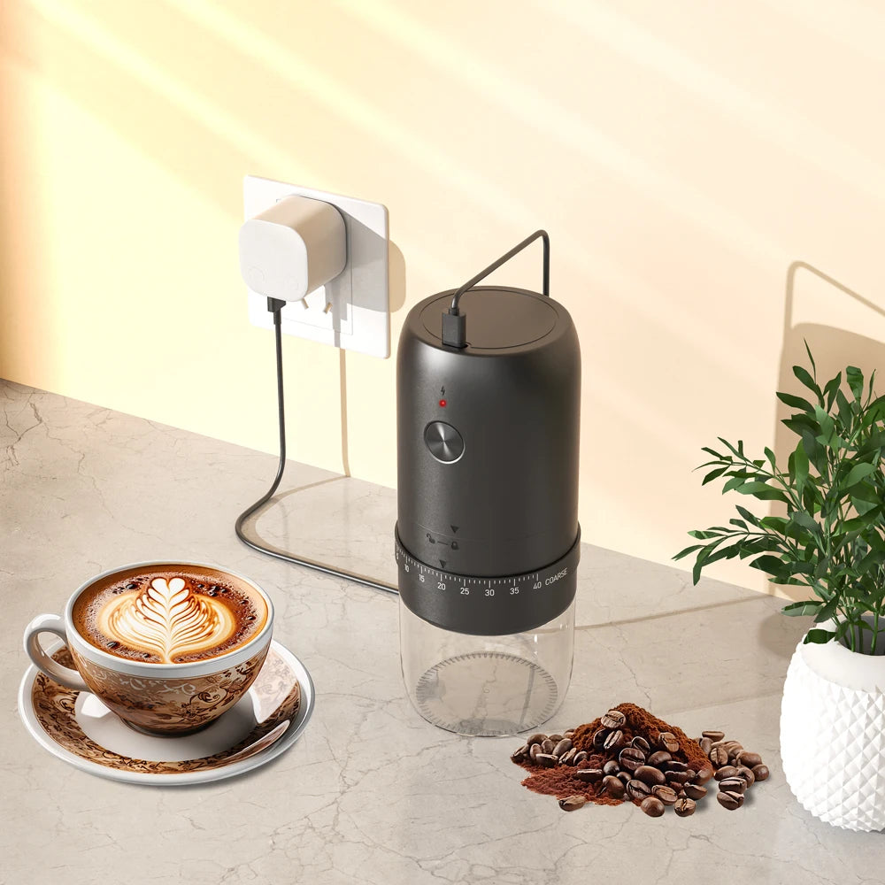 Portable USB Electric Coffee Grinder — 40-Setting Adjustable