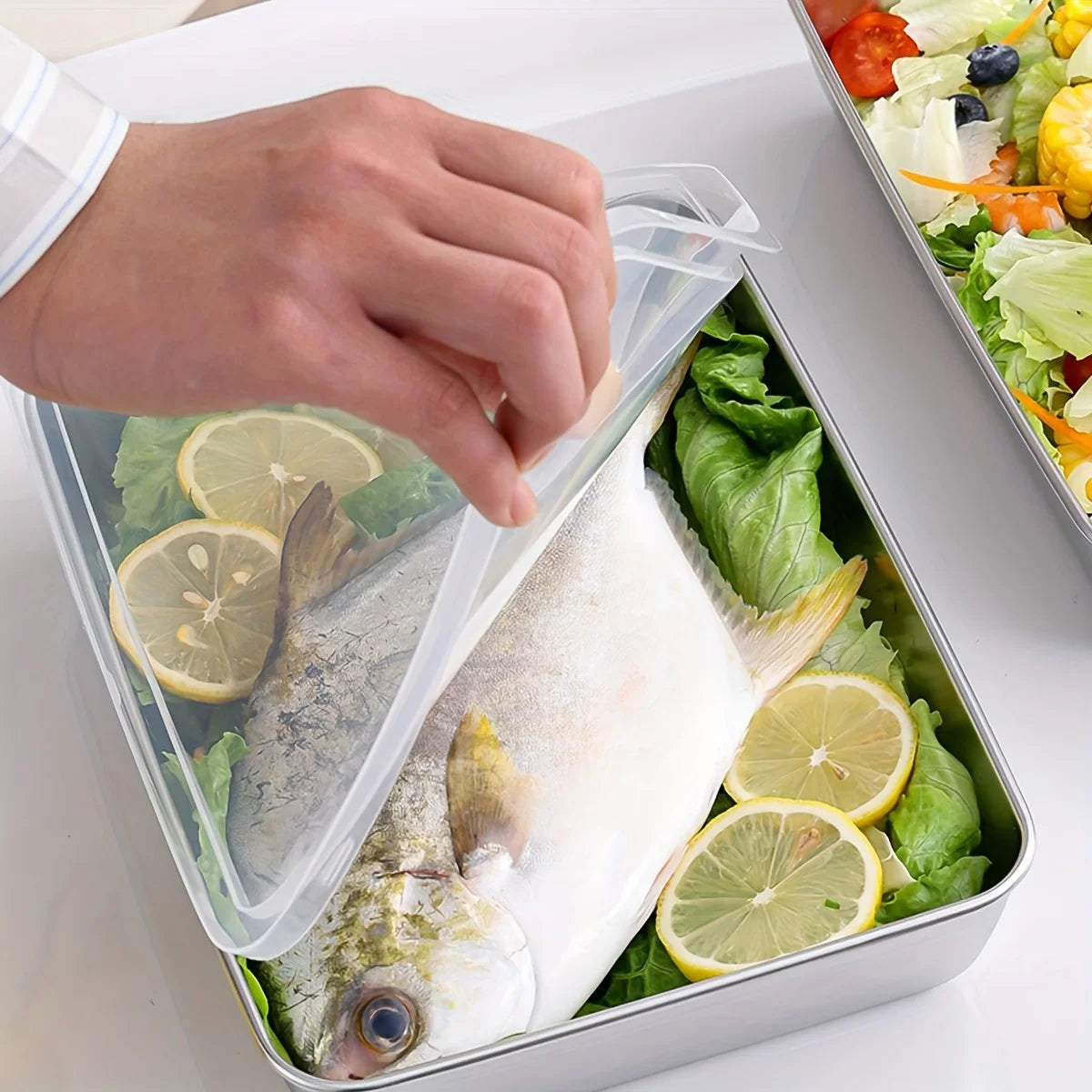3-Piece Stainless Steel Food Storage...