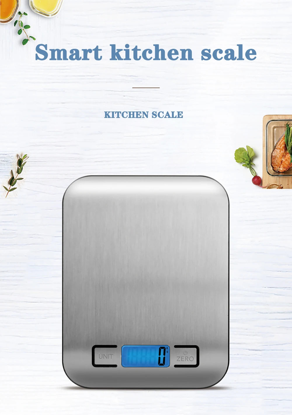 Kitchen Scale — Stainless Steel LCD, 5kg / 10kg