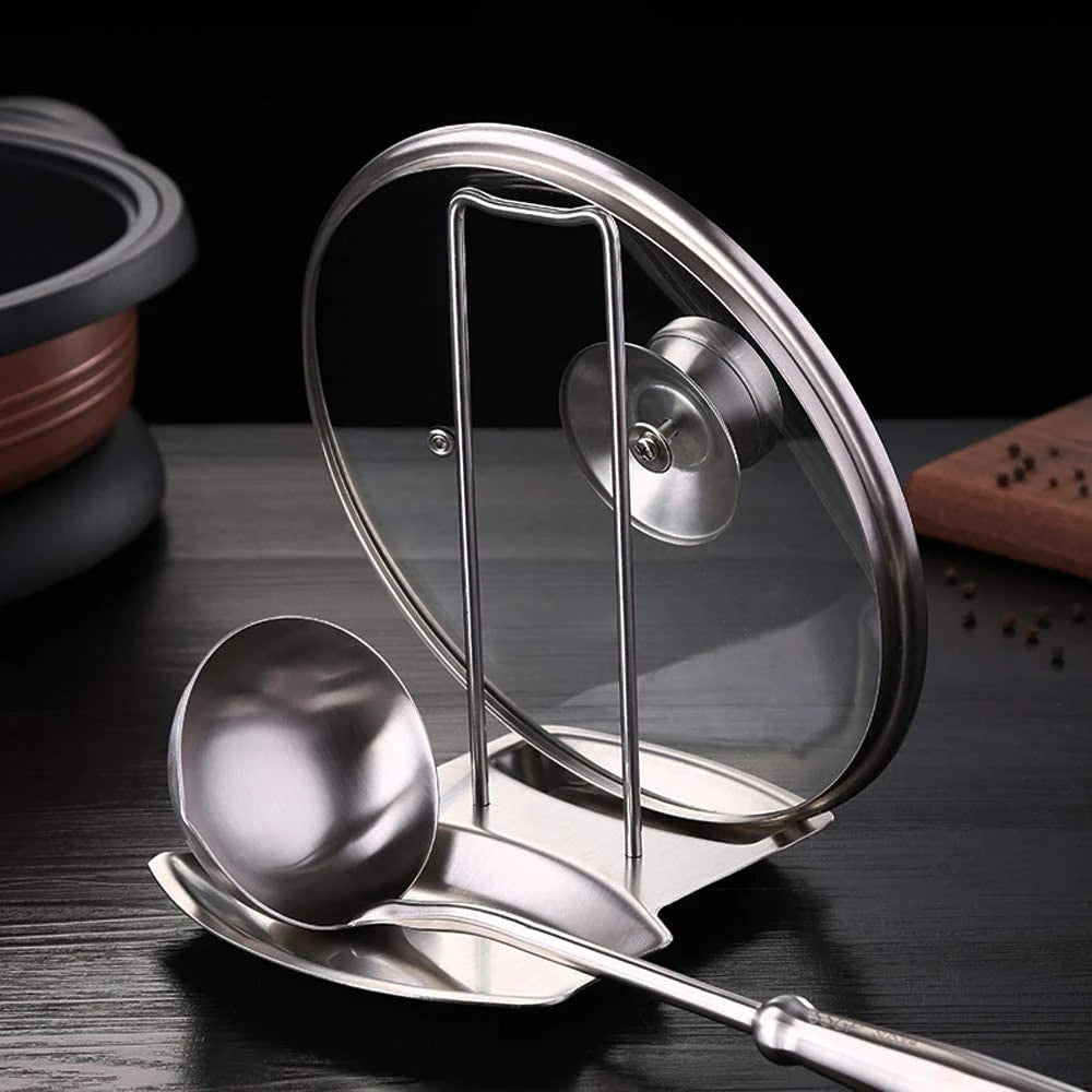 Stainless Steel Pot Lid Rack Detachable Pan...