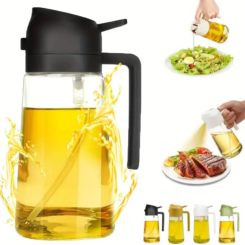 2-in-1 Oil Sprayer & Dispenser Bottle — 500ml for Cooking & BBQ