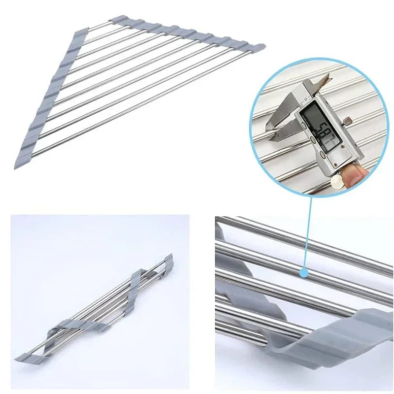 Foldable Triangle Dish Rack Kitchen Sink...