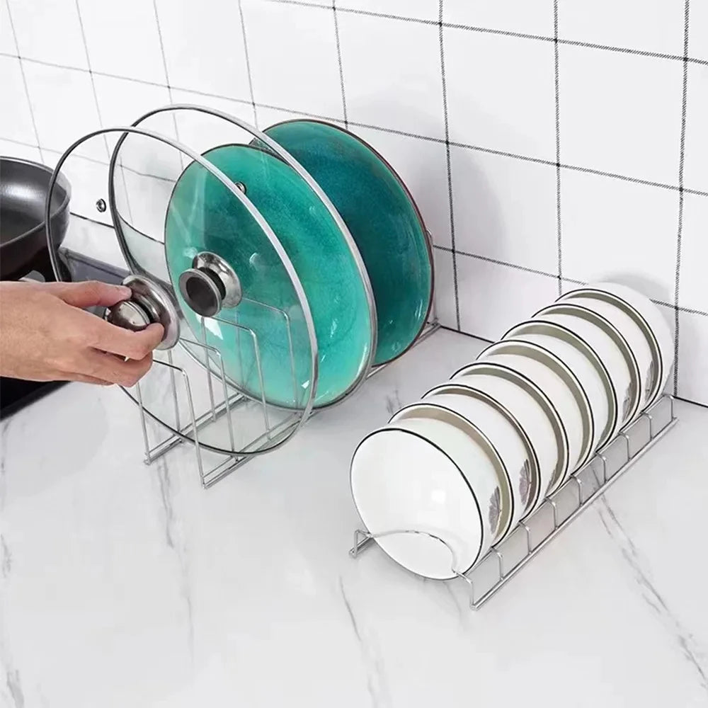 Stainless Steel Dish Draining Rack — Bowl & Plate Organizer