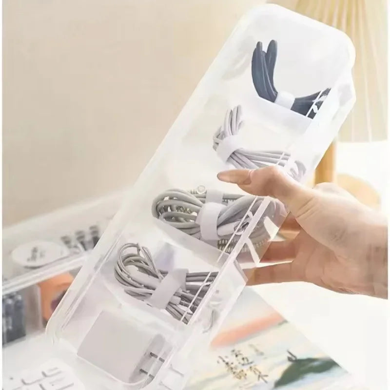 Transparent Cable & Accessories Storage Box with Lid