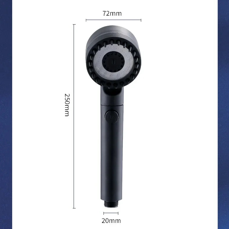 High-Pressure Filtered Shower Head — 3-Mode Adjustable Spray