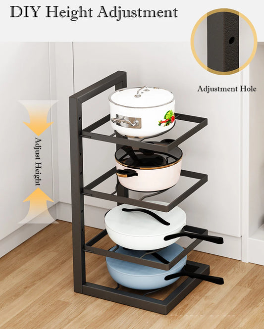 Adjustable Pot & Pan Rack Organizer — 2 to 5 Tier