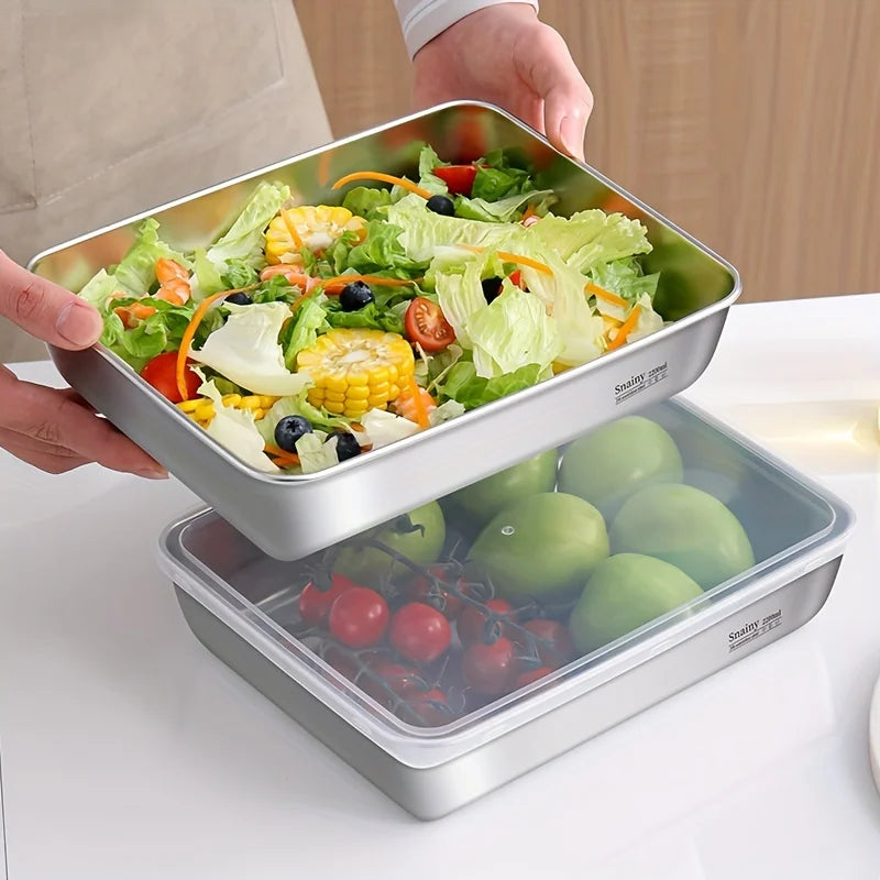 3-Piece Stainless Steel Food Storage...