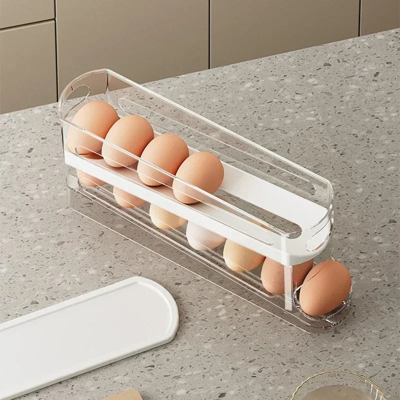 Bilayer Fridge Egg Storage Box Automatic...
