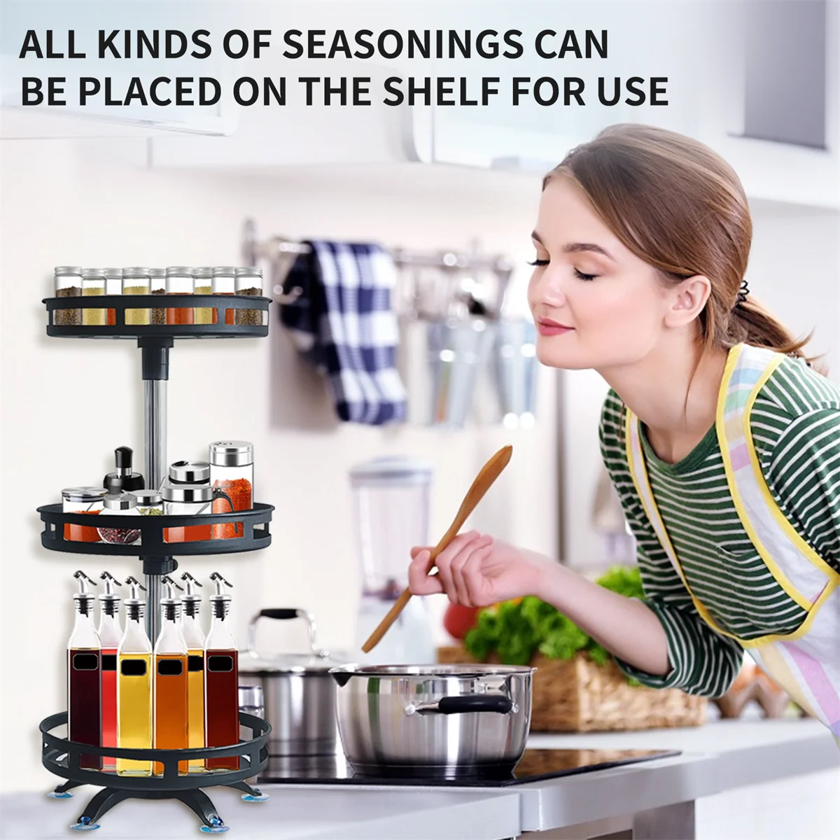 Rotatable Kitchen Storage Rack kitchen...