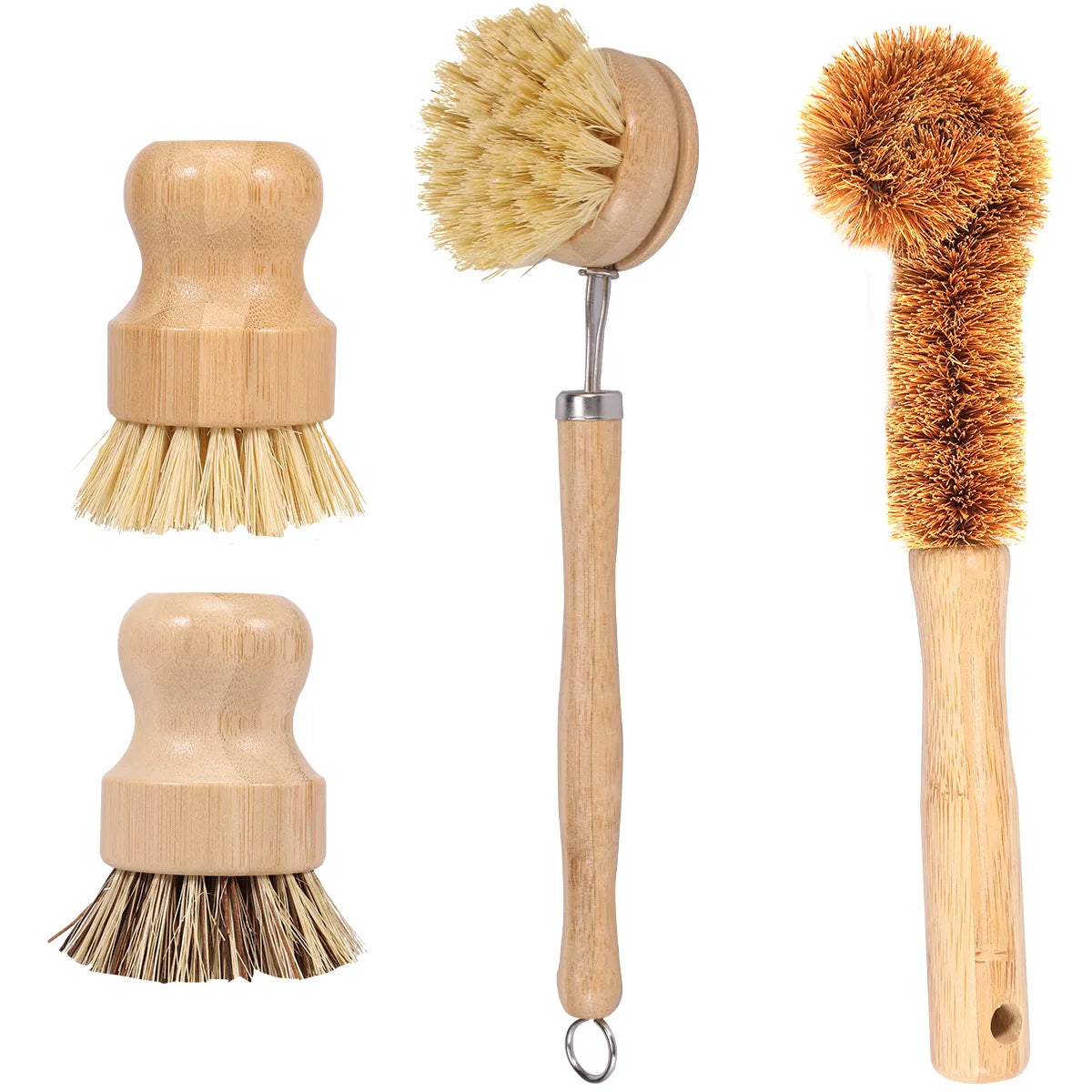 4/5Pcs Bamboo Dish Brush Set Pot Cleaning...