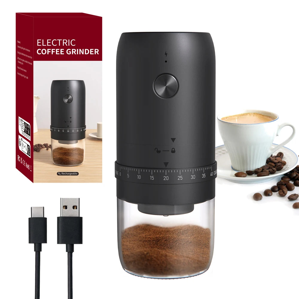 Portable USB Electric Coffee Grinder — 40-Setting Adjustable