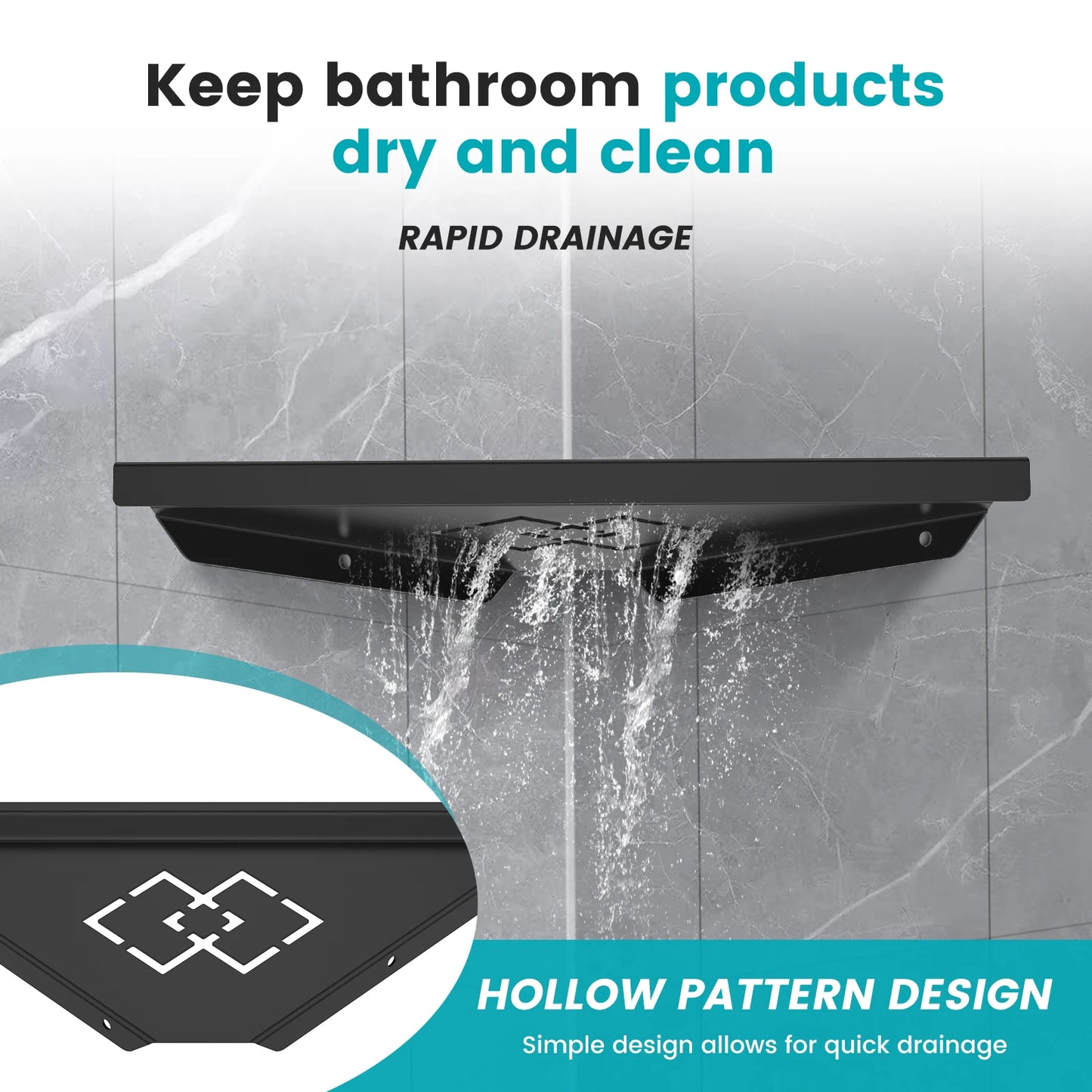 Stainless Steel Bathroom Shelf Shampoo Makeup...