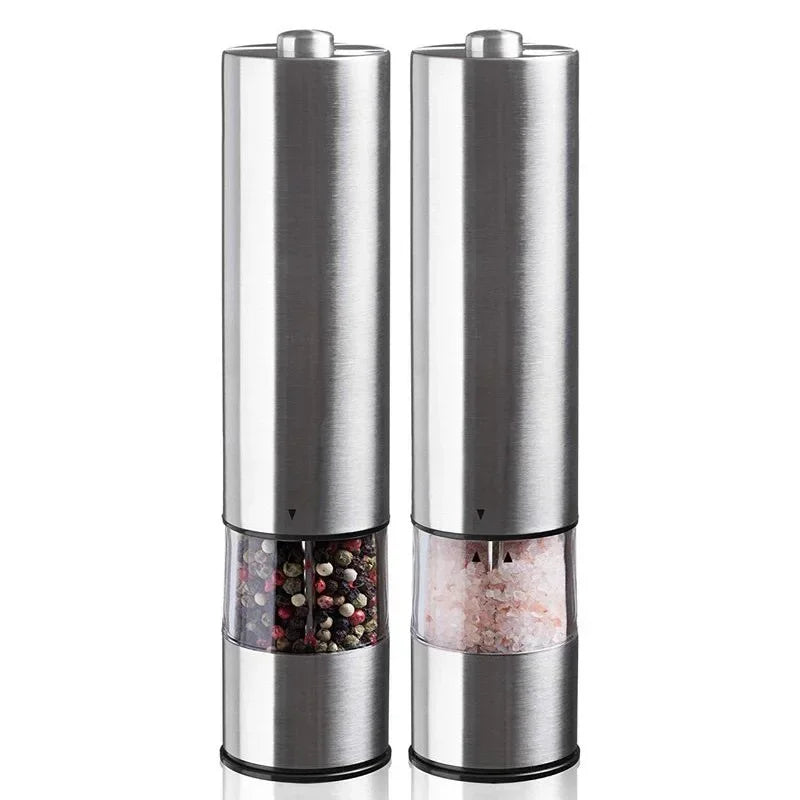 Electric Salt & Pepper Grinder Set — One-Touch with LED Light