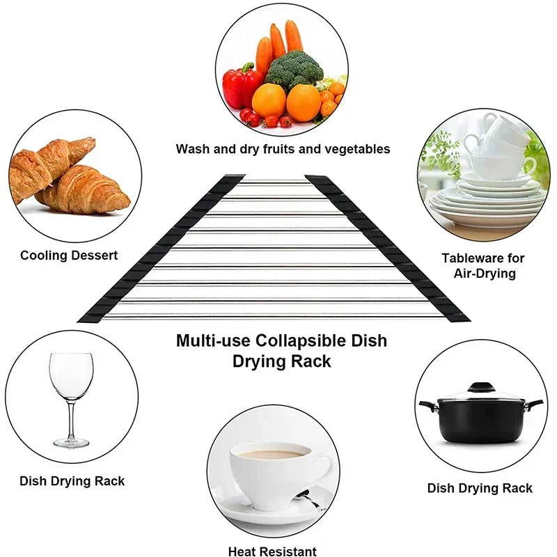 Foldable Triangle Dish Rack Kitchen Sink...