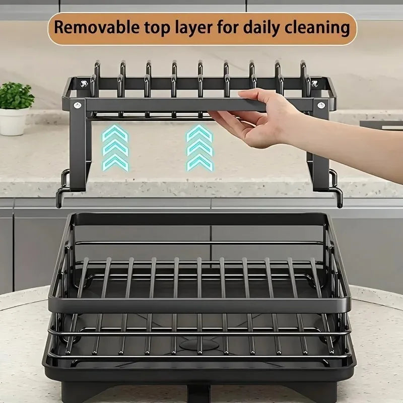 Double-Tier Extendable Dish Drainer –...