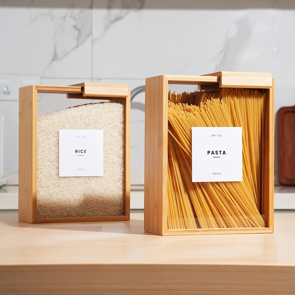 Bamboo Food Dispenser — 3L Pantry Storage Container
