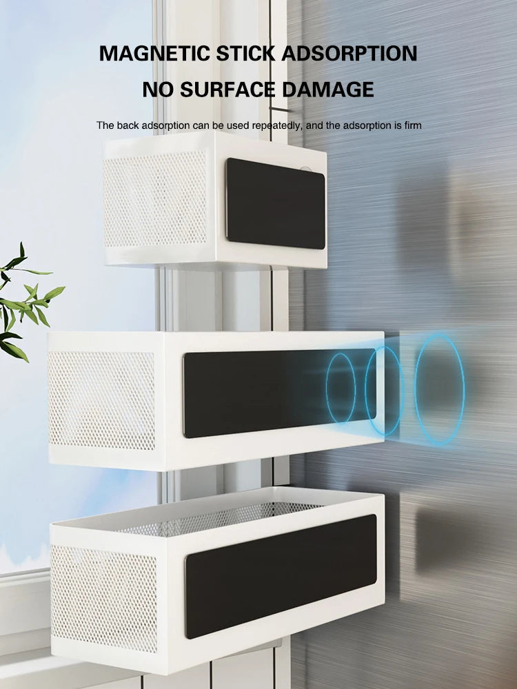 Magnetic Fridge Side Storage Rack — Space-Saving Kitchen Organizer