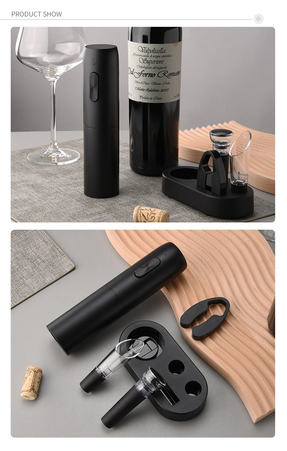 Electric Wine Bottle Opener — Rechargeable Automatic Corkscrew