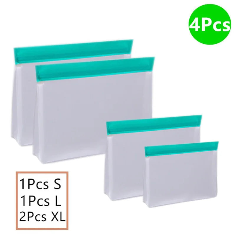 Reusable Silicone Food Bag Freezer Stand Up...