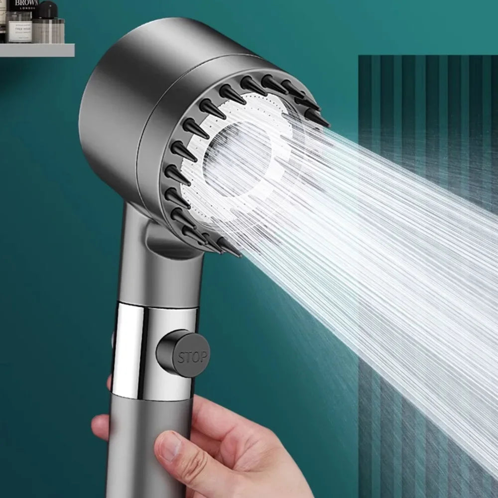 High-Pressure Filtered Shower Head — 3-Mode Adjustable Spray