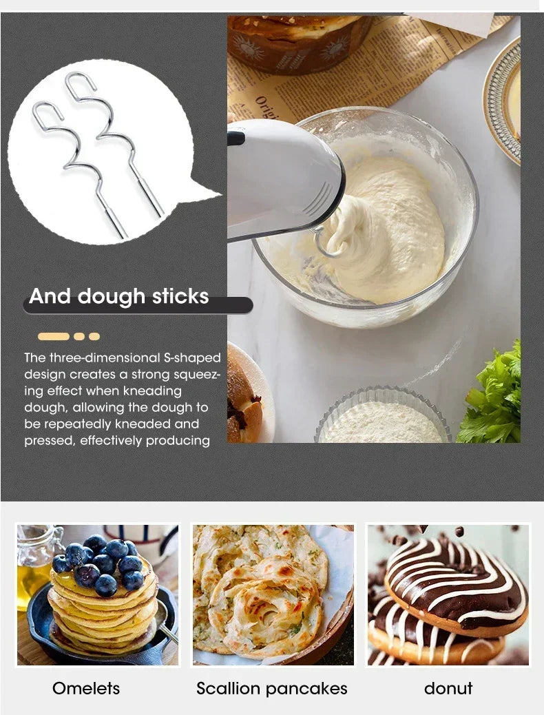 Handheld Electric Egg Beater & Kitchen Mixer