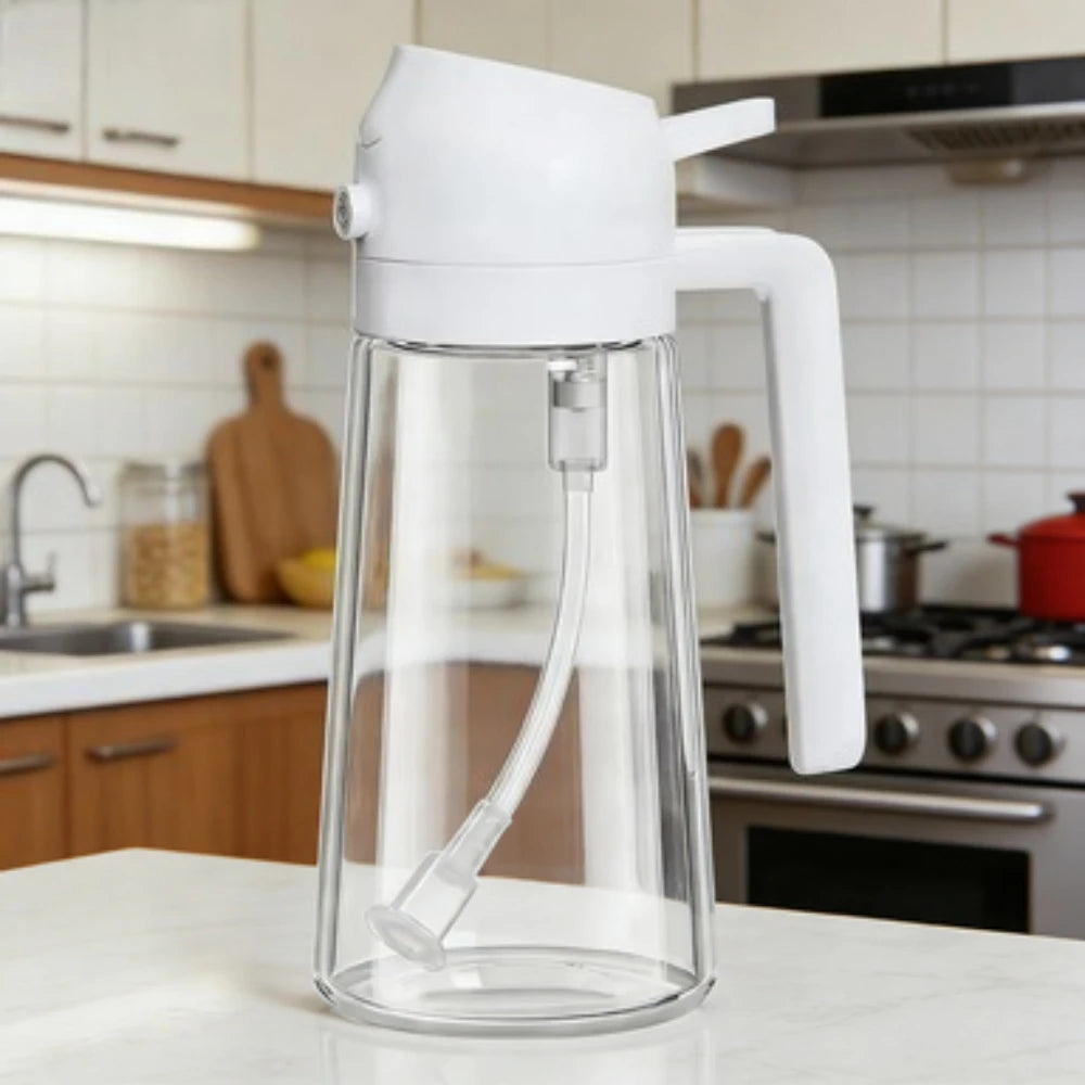 2-in-1 Oil Sprayer & Dispenser Bottle — 500ml for Cooking & BBQ