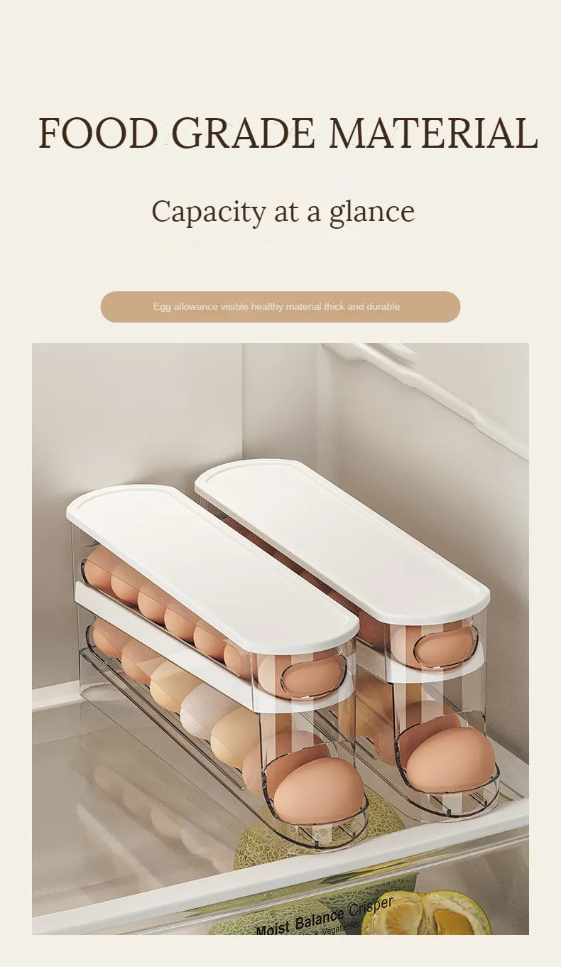 Bilayer Fridge Egg Storage Box Automatic...