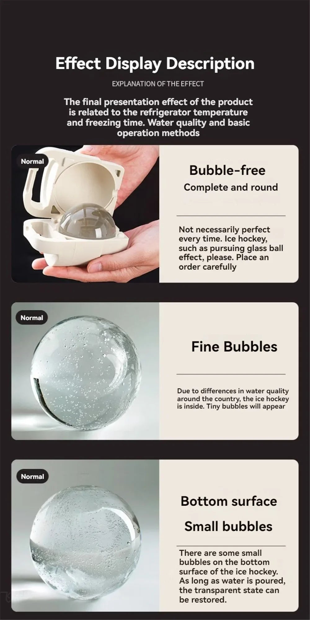 Clear Whiskey Large Ice Ball Mold No Bubbles...