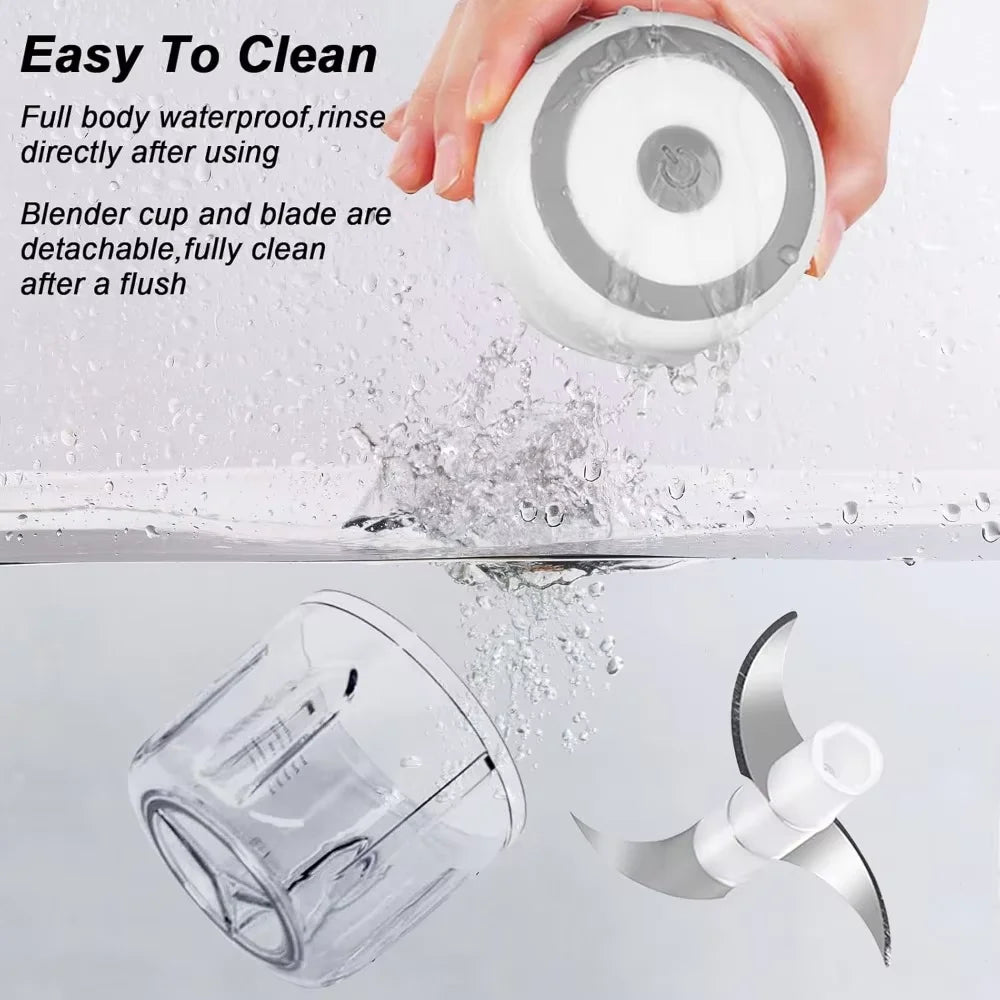 Electric Garlic Mincer & Mini Food Chopper — USB Rechargeable, 250ml