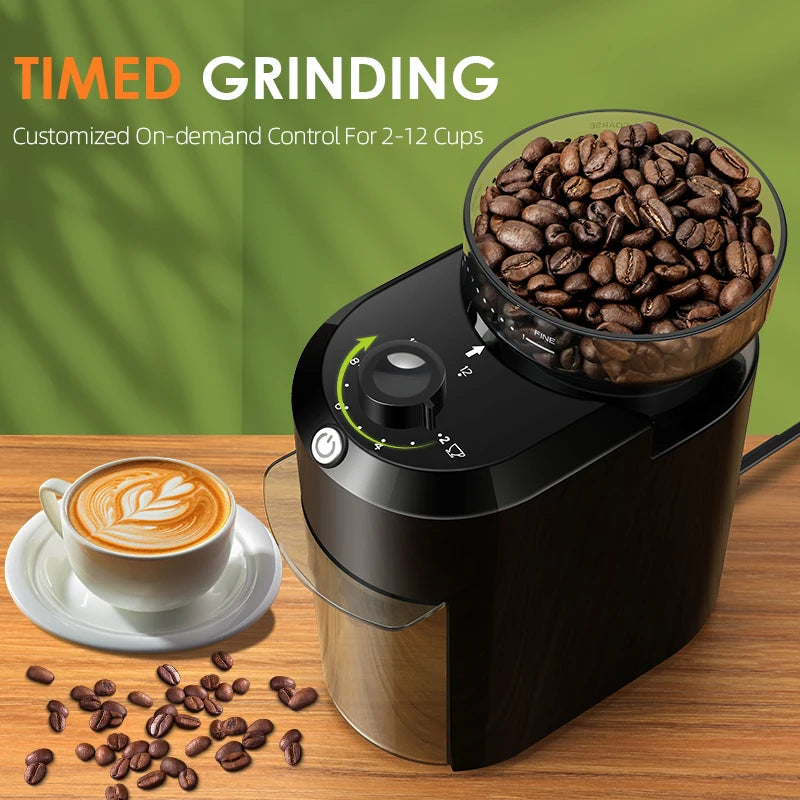Electric Burr Coffee Grinder Adjustable Burr...