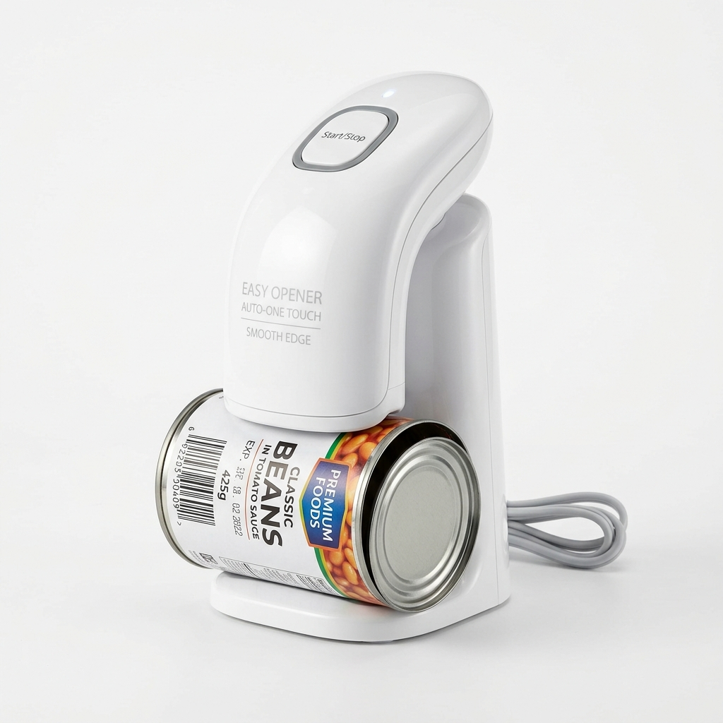 Electric Can Opener — Smooth Edge, One-Touch Automatic