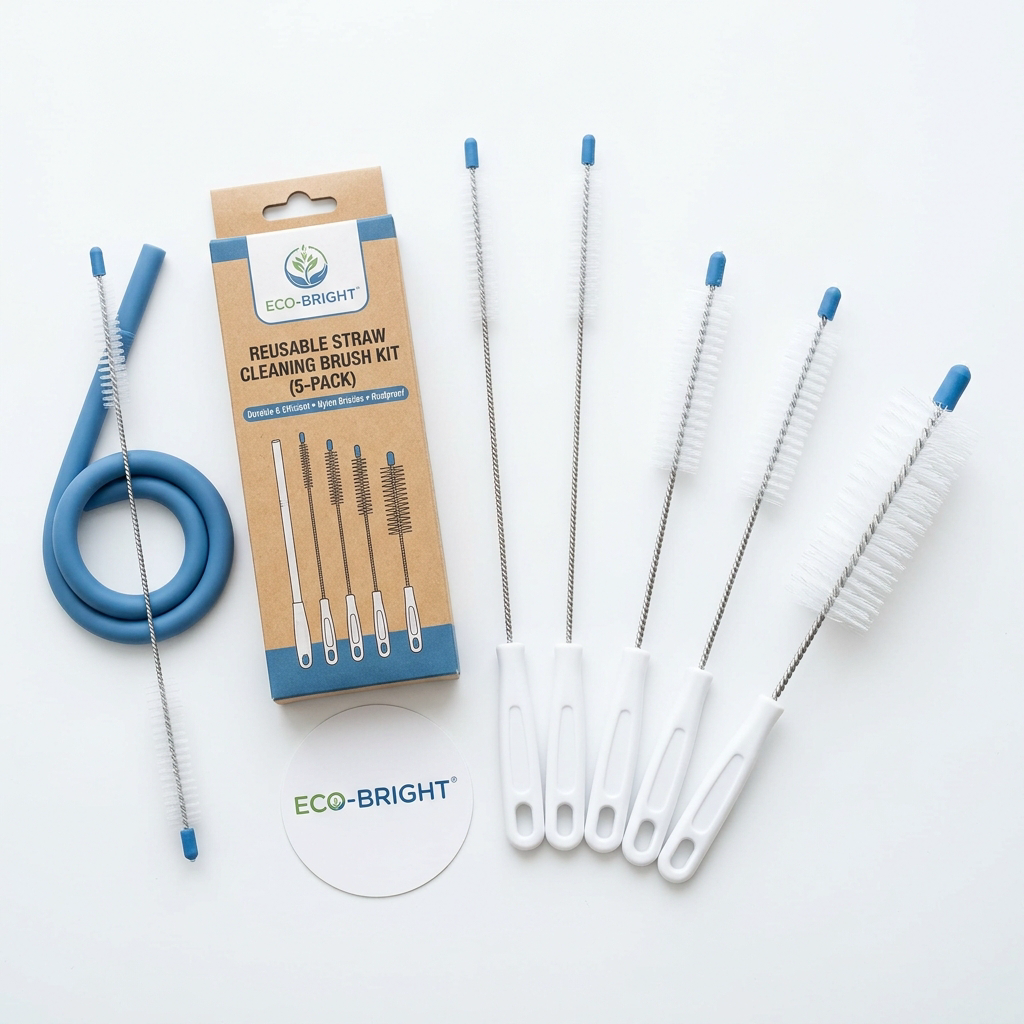 Drinking Straw Cleaning Brush Kit Reusable...