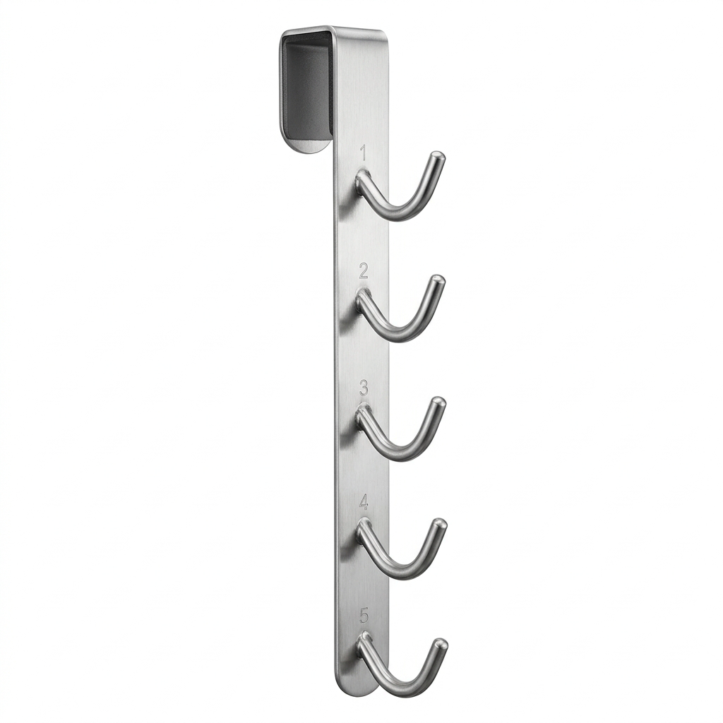 Bold Stainless Steel 5-hook Cabinet Door Back...