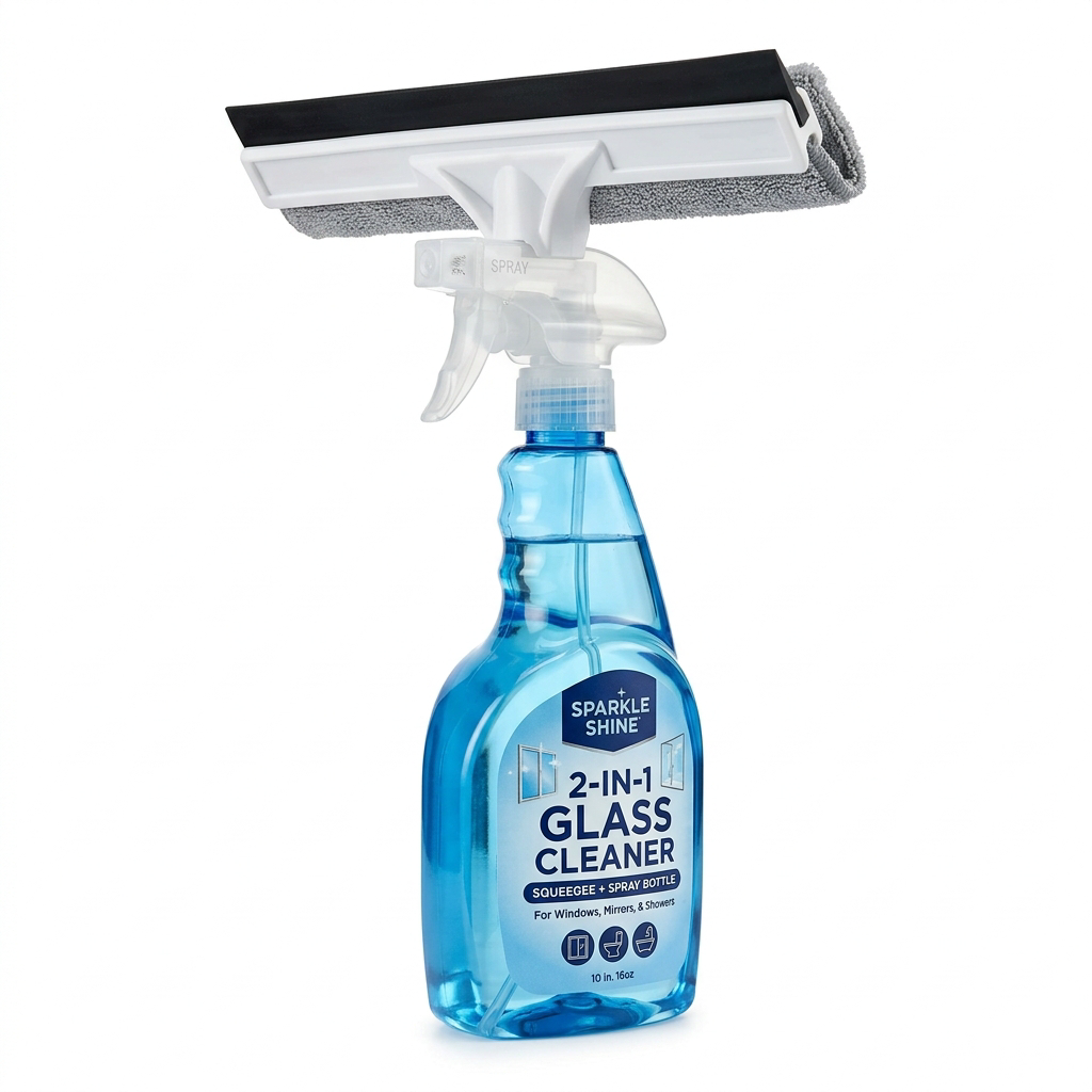 2-in-1 Sprayable Blue Glass Squeegee -...