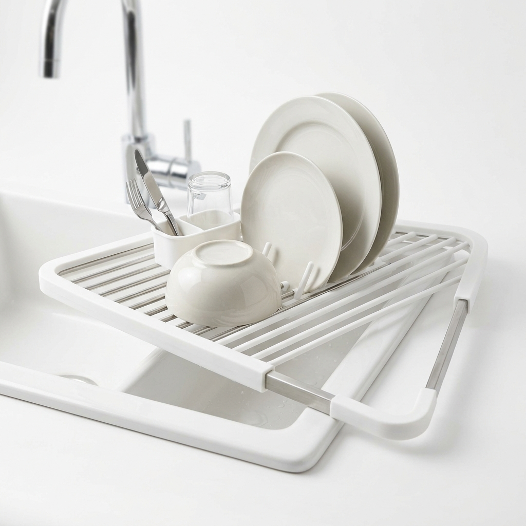 Foldable Triangle Dish Rack Kitchen Sink...