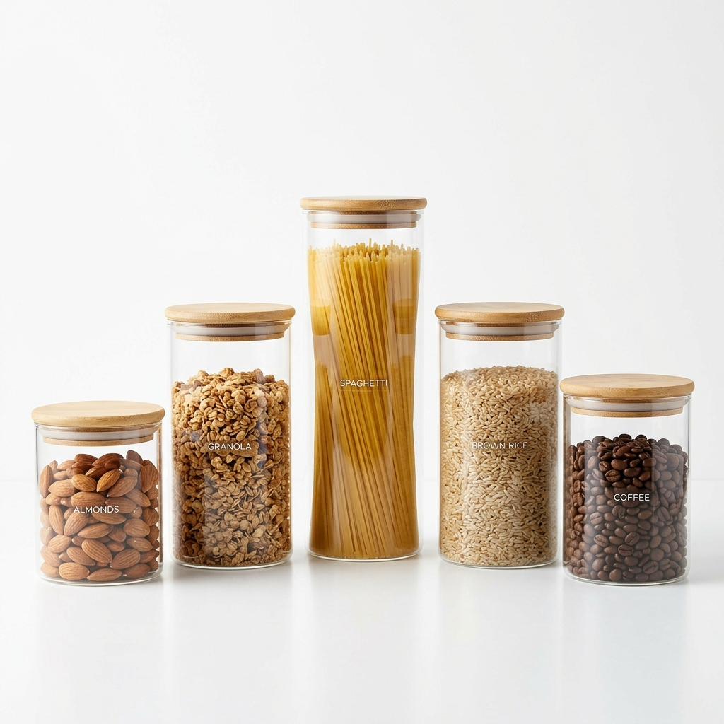 Minimalist Sealed Glass Storage Jars with Lids