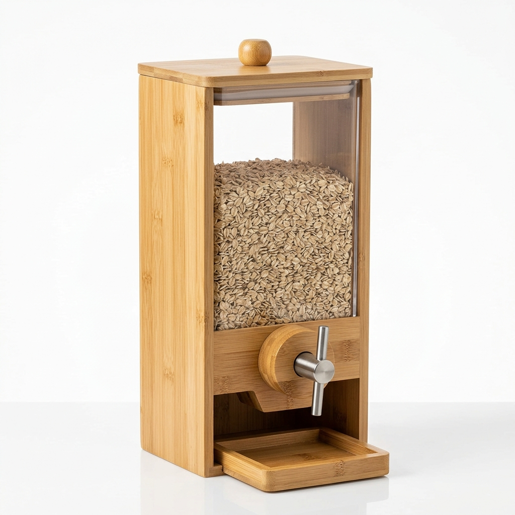 Bamboo Food Dispenser — 3L Pantry Storage Container