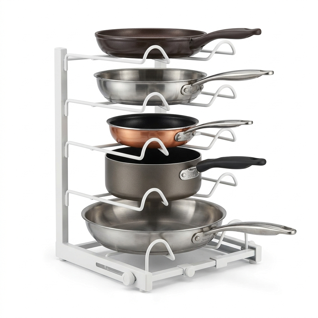 Adjustable Pot & Pan Rack Organizer — 2 to 5 Tier