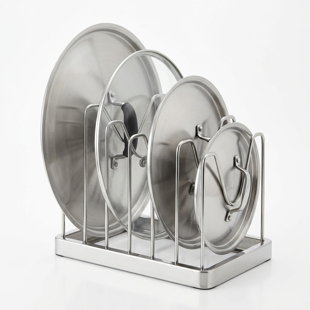 Stainless Steel Pot Lid Rack Detachable Pan...