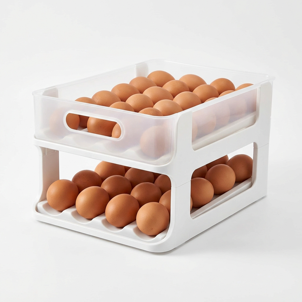 Bilayer Fridge Egg Storage Box Automatic...