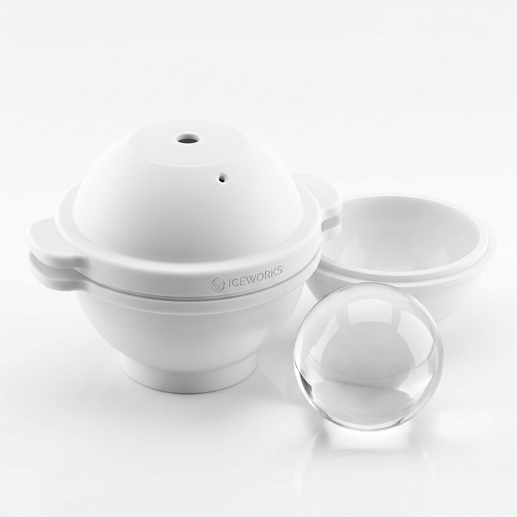 Clear Whiskey Large Ice Ball Mold No Bubbles...