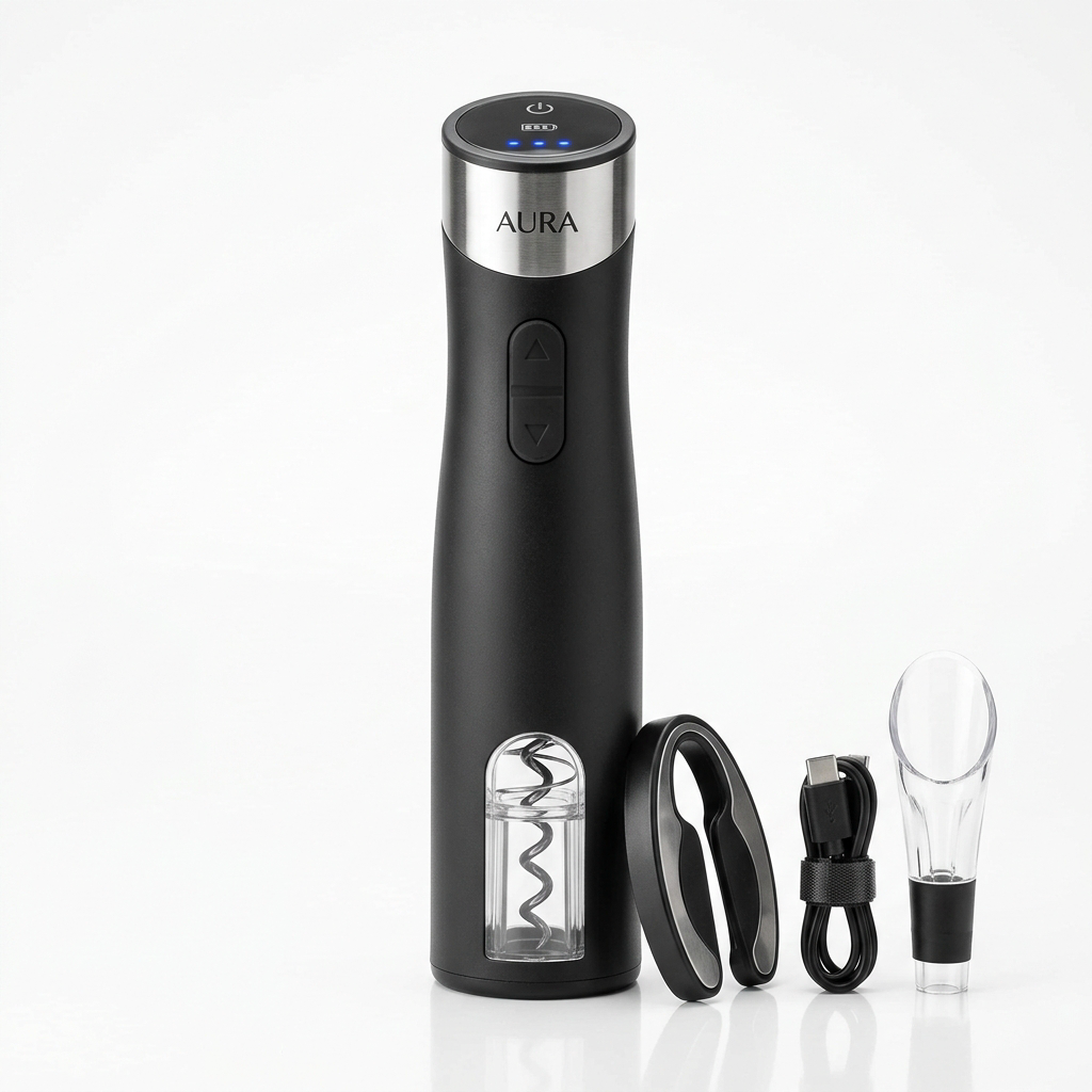 Electric Wine Bottle Opener — Rechargeable Automatic Corkscrew