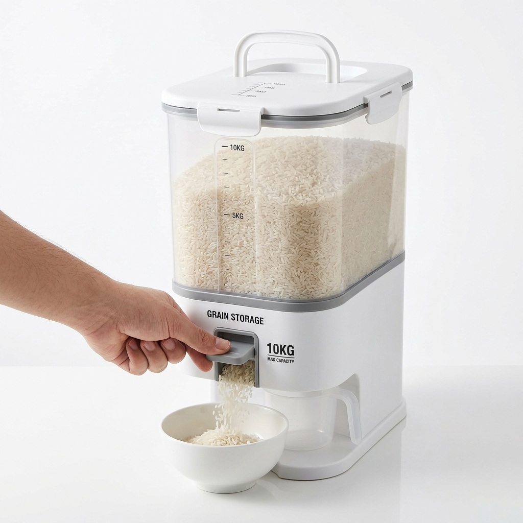 5KG/10KG Rice Dispenser Kitchen Organizer And...