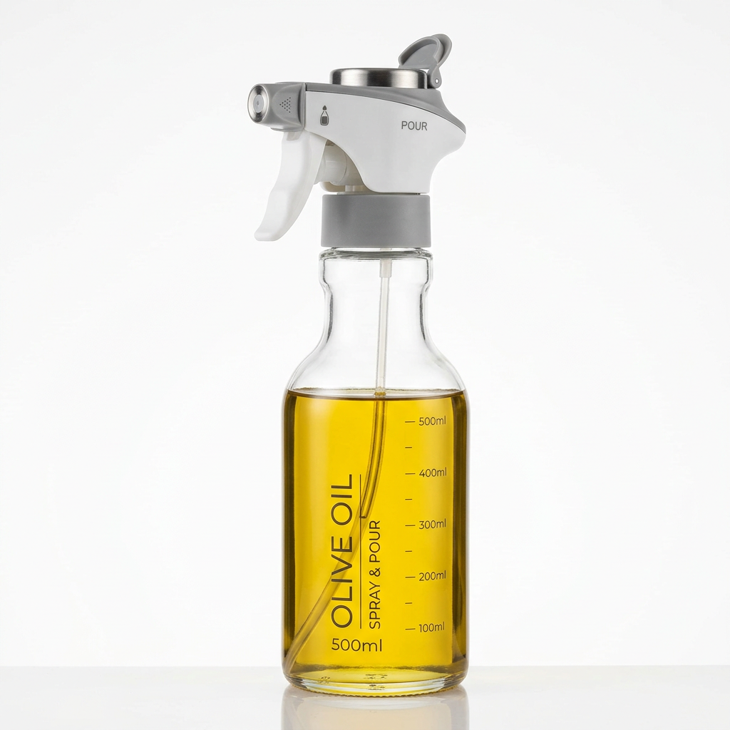2-in-1 Oil Sprayer & Dispenser Bottle — 500ml for Cooking & BBQ