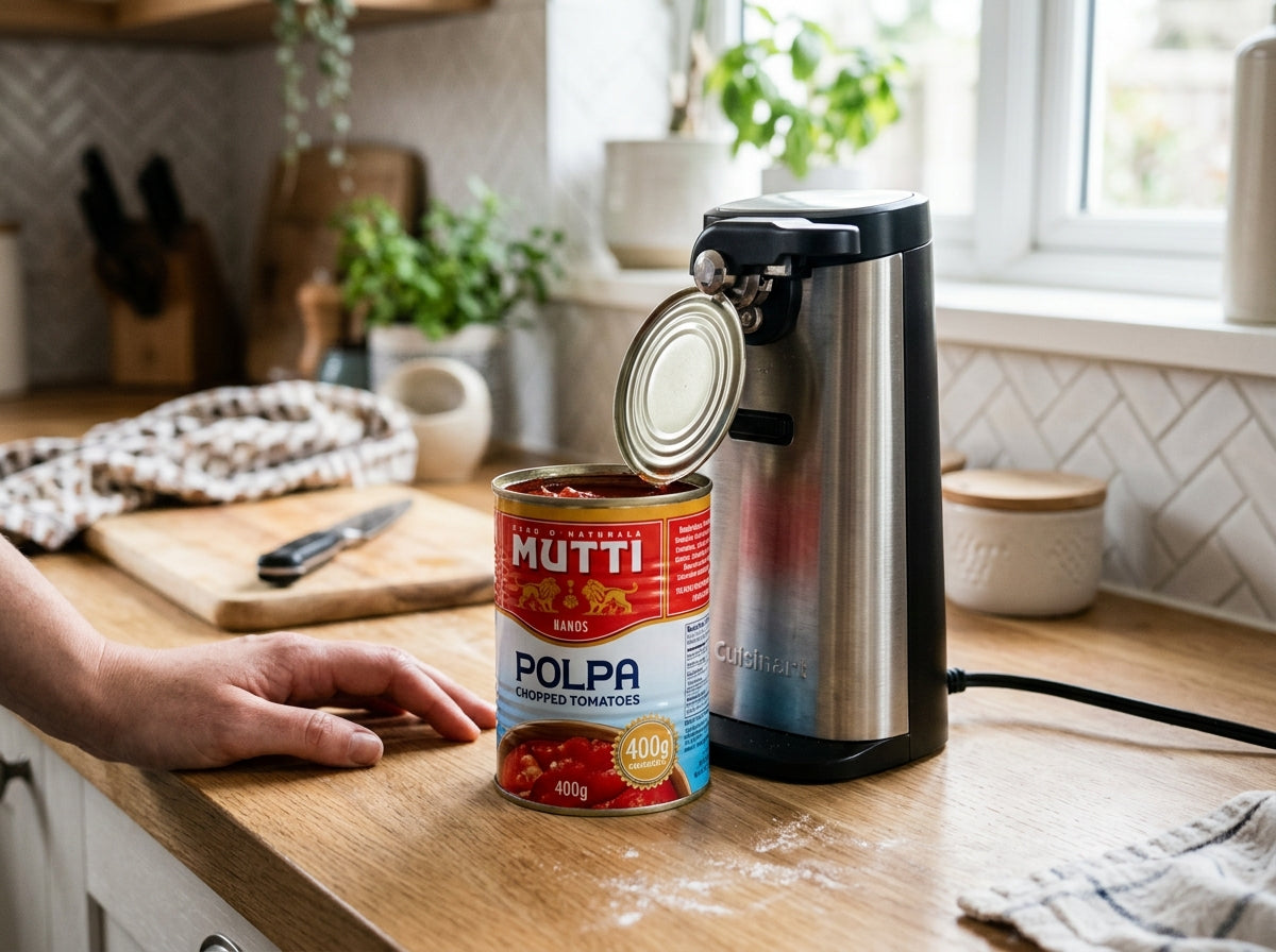 Electric Can Opener — Smooth Edge, One-Touch Automatic