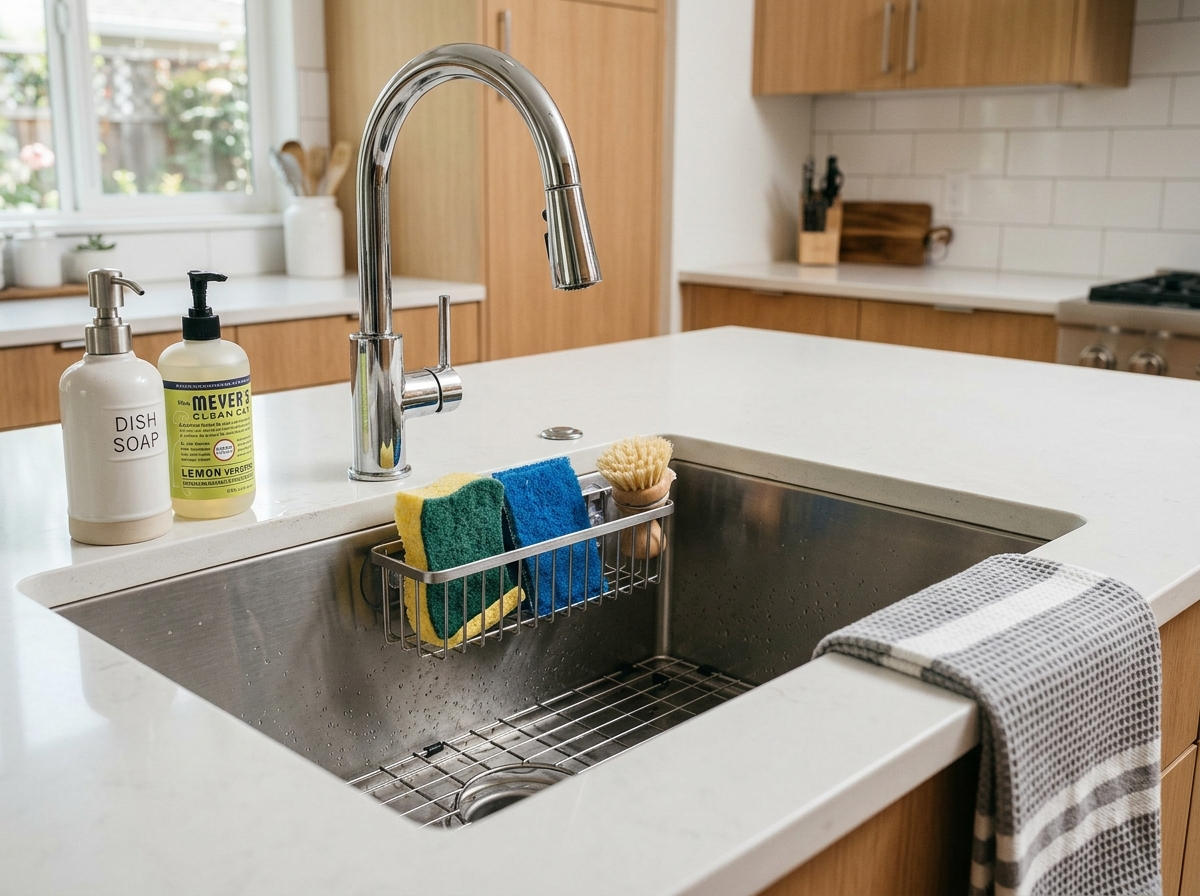 Sponge Holder For Kitchen Sink, Stainless...