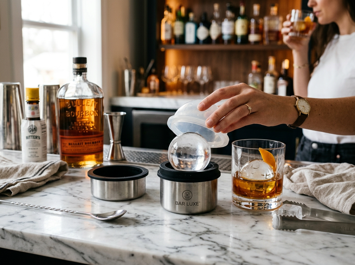 Clear Whiskey Large Ice Ball Mold No Bubbles...