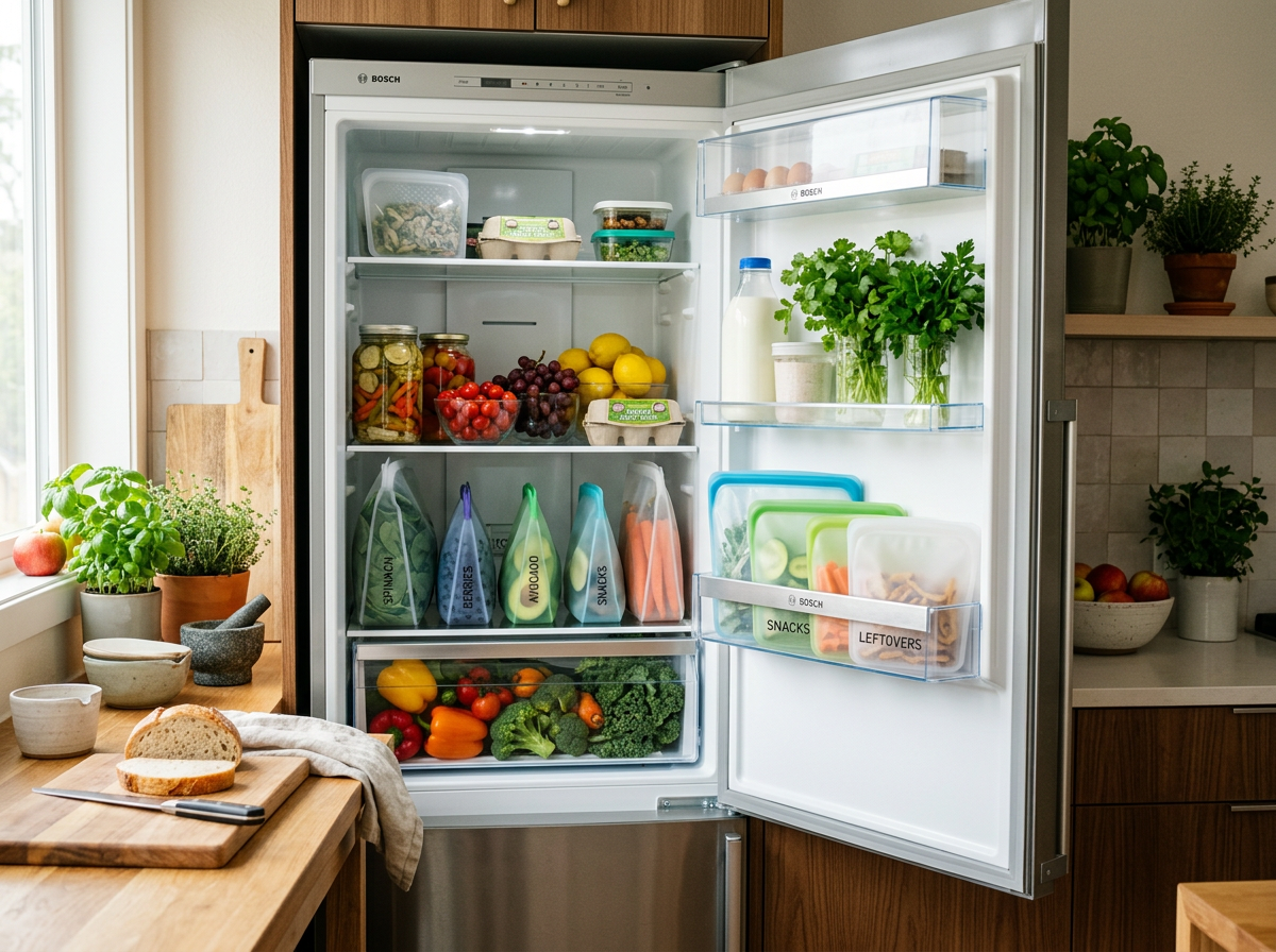 Reusable Silicone Food Bag Freezer Stand Up...