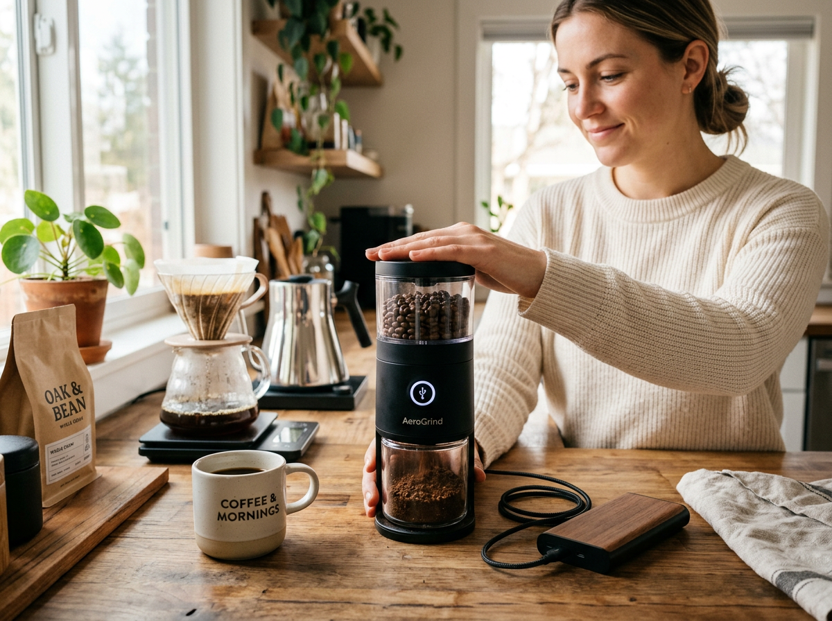 Electric Burr Coffee Grinder Adjustable Burr...